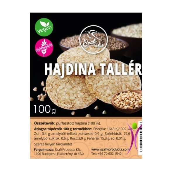 SZAFI FREE HAJDINATALLÉR (GLUTÉNMENTES) 100G