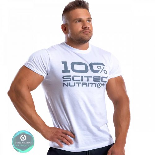 100% Scitec Nutrition férfi póló fehér